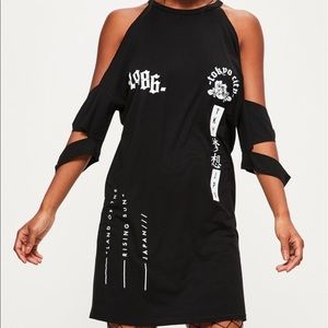 Cutout swing cold shoulder Harajuku dress